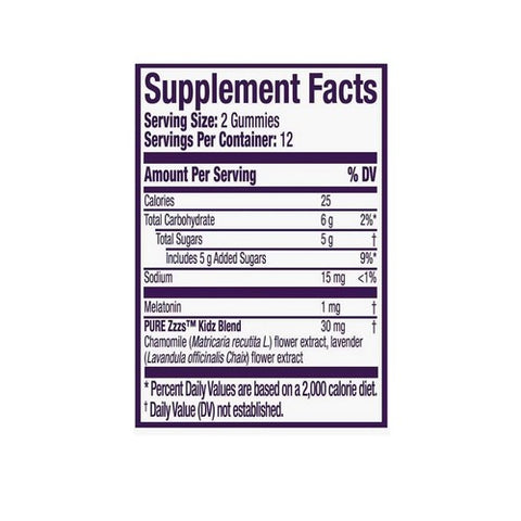 Vicks, Pure Zzzs Kidz Gummies Natural Berry Flavor, 24 Each