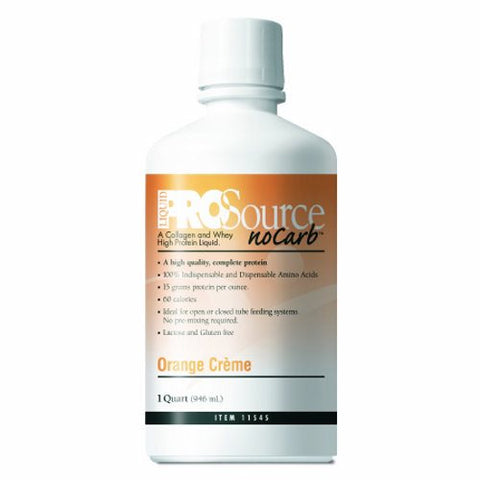 Medtrition, Protein Supplement ProSource NoCarb Orange Crème Flavor 32 oz. Bottle Ready to Use, 32 Oz