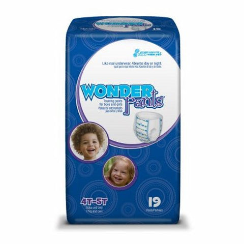 First Quality, Unisex Toddler Training Pants WonderPants  Pull On with Tear Away Seams 4T to 5T Disposable Heavy Ab, Pack Of 19
