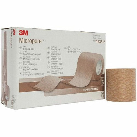 3M, Medical Tape 3M Micropore Skin Friendly Paper 2 Inch X 10 Yard Tan NonSterile, Box Of 6