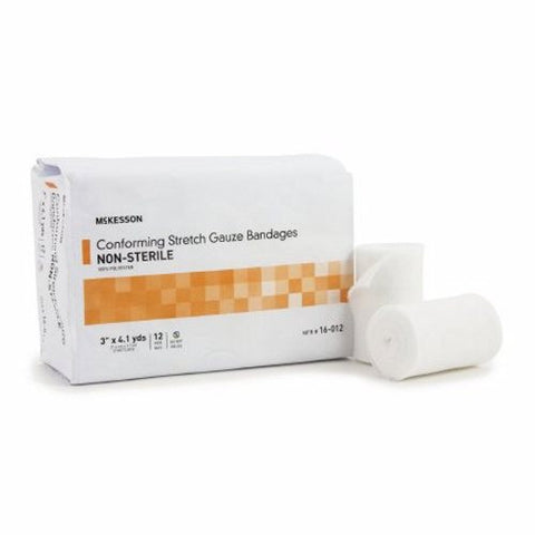 McKesson, Conforming Stretch Gauze Bandages Non Sterile 3 In X 4 1/10 Yards, Case Of 8