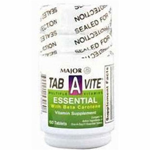 Major Pharmaceuticals, Multivit Sup Major Tab-A-Vite Vit A / Cholcalciferol 3000 IU - 400 IU Strength Tab, 100 Tablets