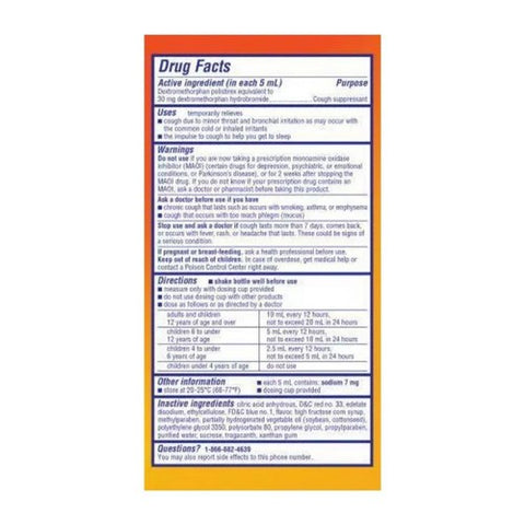 Delsym, Children's Cold and Cough Relief Delsym  30 mg / 5 mL Strength Liquid 5 oz., 1 Each