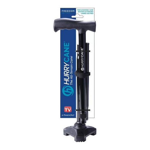 Drive Medical, Folding Cane HurryCane  Freedom Edition Aluminum 30-1/2 to 37-1/2 Inch Height Black, Count of 1