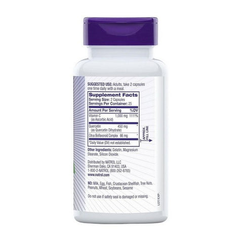 Natrol, Quercetin plus Vitamin C & Citrus Bioflavonoids, 500 MG, 50 Caps