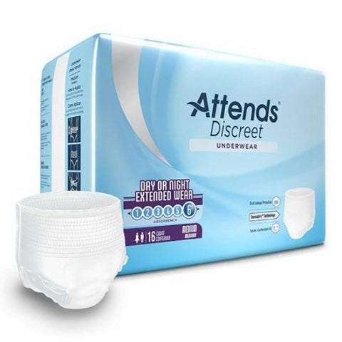 Attends, Unisex Adult Absorbent Underwear Pull On with Tear Away APPNT20, Count of 16