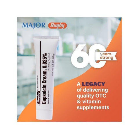 Major Pharmaceuticals, Topical Pain Relief Major  0.025% Strength Capsaicin Cream 0.2 oz., 2.1 Oz