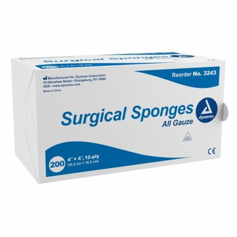 Dynarex, Gauze Sponge 4 X 4 Inch 12-Ply NonSterile 3243, 1 Pack