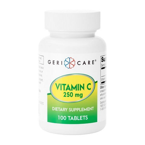 McKesson, Vitamin C Supplement Geri-Care Ascorbic Acid 250 mg Strength Tablet 100 per Bottle, 100 Tablets