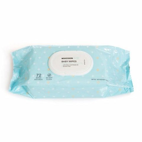 McKesson, Baby Wipe McKesson Soft Pack Aloe / Vitamin E Unscented 72 Count, Pack Of 72