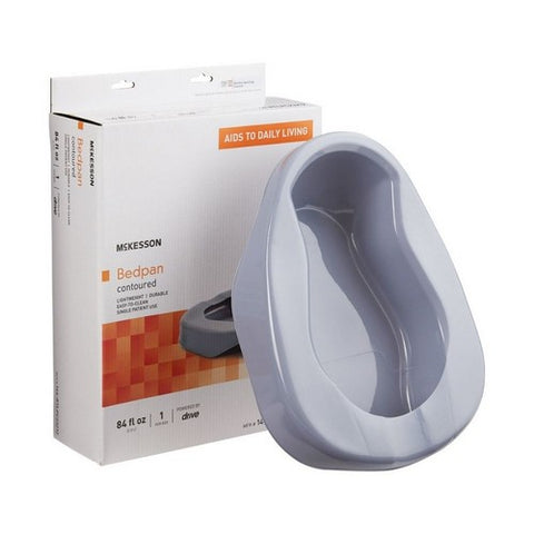 McKesson, Contoured Bedpan McKesson Gray 84 oz. / 2484 mL, 1 Each