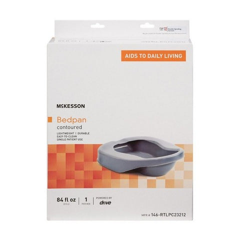 McKesson, Contoured Bedpan McKesson Gray 84 oz. / 2484 mL, 1 Each