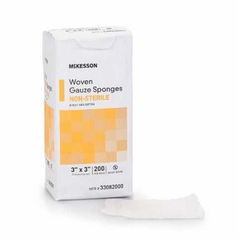 McKesson, Gauze Sponge 3 X 3 Inch 8-Ply NonSterile 33082000, Pack Of 200