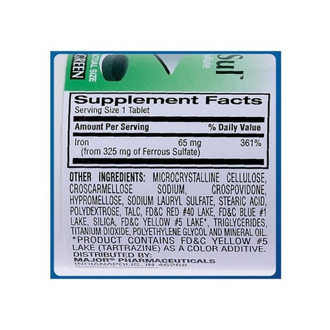 Major Pharmaceuticals, Mineral Supplement Feosol  Iron 325 mg Strength Tablet 100 per Bottle, Count of 1