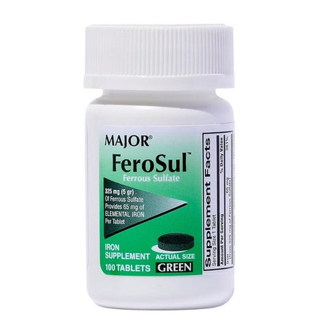 Major Pharmaceuticals, Mineral Supplement Feosol  Iron 325 mg Strength Tablet 100 per Bottle, Count of 1