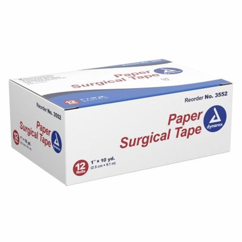 Dynarex, Medical Tape White 1 Inch X 10 Yard Paper NonSterile 3552, Box Of 12