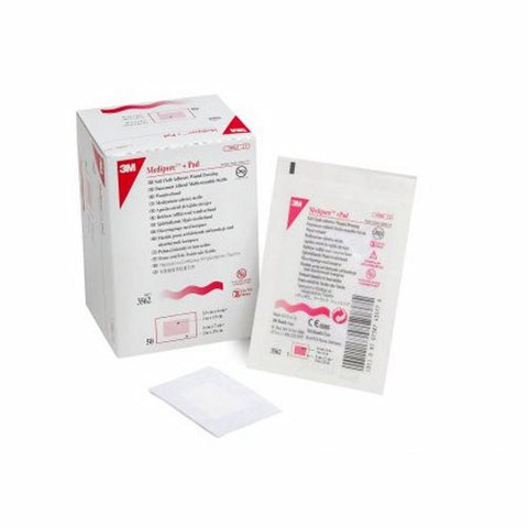 3M, Adhesive Dressing 3M Medipore 2 X 2-3/4 Inch Soft Cloth Rectangle White Sterile, Box Of 50