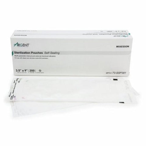 McKesson, Sterilization Pouch Ethylene Oxide Gas Steam 3-1/2 X 9 Inch 73-SSP381, Box Of 1
