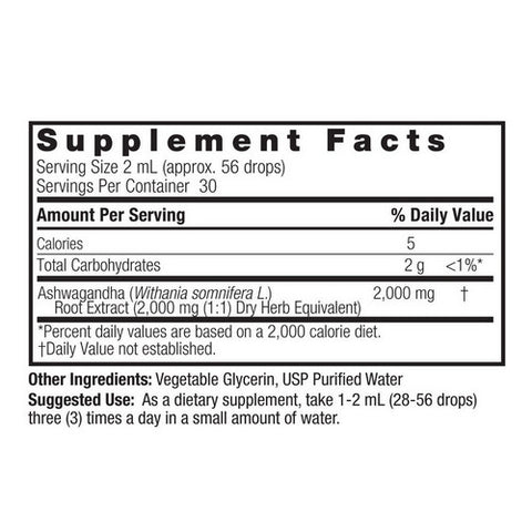 Nature's Answer, Ashwaganda, ALCOHOL FREE, 2 OZ