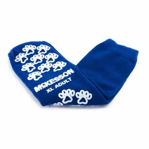 McKesson, Slipper Socks Unisex Adult X-Large Single Tread Single Patient Use Royal Blue 40-3816, 1 Pair