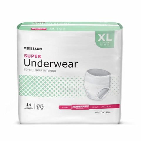 McKesson, Unisex Adult Absorbent Underwear Pull On with Tear Away Seams UW33846, Count of 14