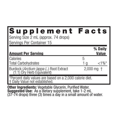 Nature's Answer, Burdock Root, 1 OZ Alcohl Free
