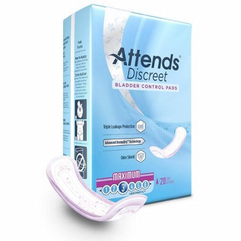 Attends, Bladder Control Pad 13 Inch Length Heavy Absorbency ADPMAX, Count of 20