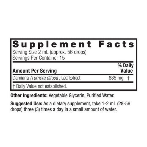 Nature's Answer, Damiana Leaf, ORGANIC ALCOHOL FREE, 1 OZ
