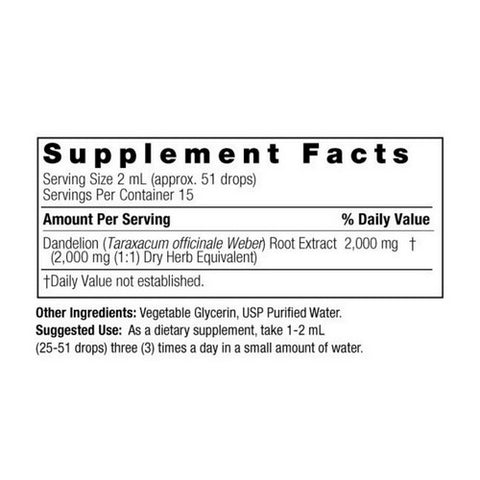 Nature's Answer, Dandelion Root, ORGANIC ALCOHOL FREE, 1 OZ