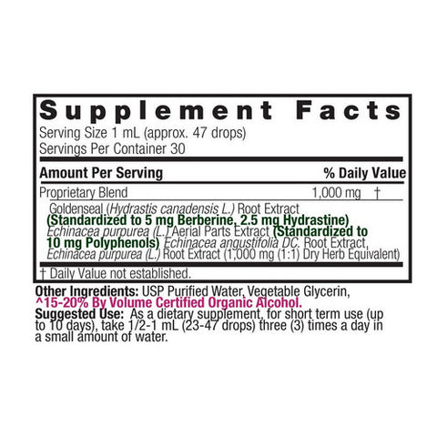 Nature's Answer, Echinacea/Goldenseal, w/Organic Alcohol 1 FL Oz