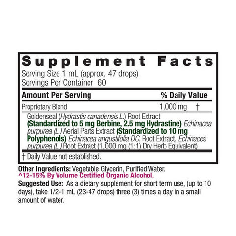 Nature's Answer, Echinacea/Goldenseal, w/Organic Alcohol 2 FL Oz