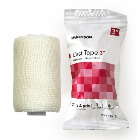 McKesson, Cast Tape 3 Inch X 12 Foot Fiberglass White 115-3, Box Of 10