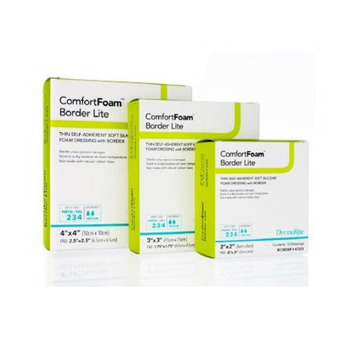 DermaRite, Thin Silicone Foam Dressing 3 X 3 Inch, Box Of 10