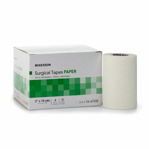 McKesson, Medical Tape White 3 Inch X 10 Yard Paper NonSterile 16-47330, Box Of 4