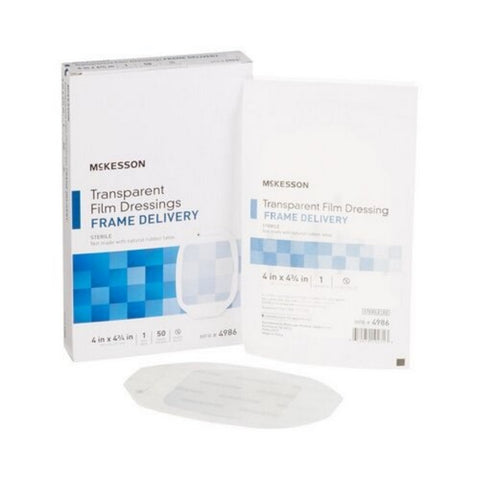 McKesson, Transparent Film Dressing 4 X 4-3/4 Inch Frame Style Delivery Octagon 4986, Count of 1