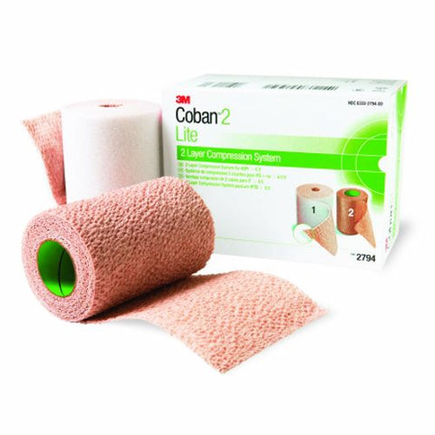 3M, 2 Layer Compression Bandage System 4 Inch X 2-9/10 Yard / 4 Inch X 5-1/10 Yard 2794N, Case Of 8