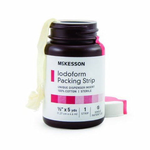 McKesson, Wound Packing Strip Iodoform 1/2 Inch X 5 Yard Sterile Antiseptic, Count of 12