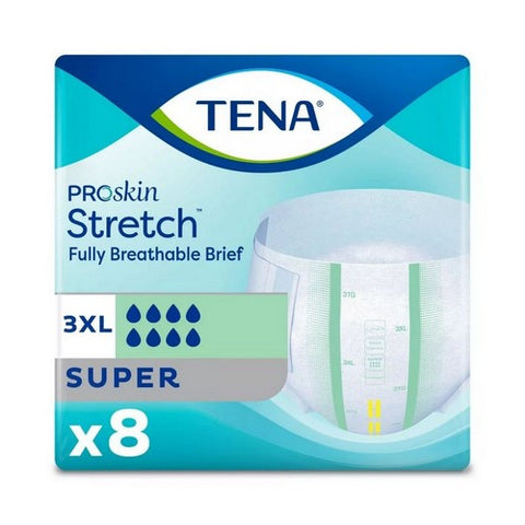 Tena, Unisex Adult Incontinence Brief TENA  Stretch Bariatric Tab Closure 3X-Large Disposable Heavy Absorb, Pack Of 8