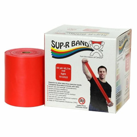 Fabrication Enterprises, Exercise Resistance Band Red 5 Inch X 50 Yard Light Resistance 10-6322, 5 Inch x 50 Yard