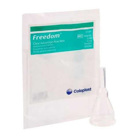Coloplast, Male External Catheter Freedom Clear Advantage Self-Adhesive Strip Silicone Intermediate, Count of 100