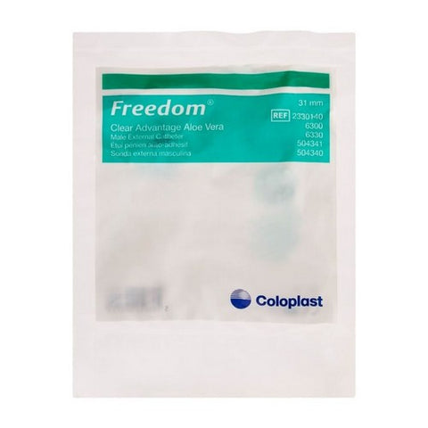 Coloplast, Male External Catheter Freedom Clear Advantage Self-Adhesive Strip Silicone Intermediate, Count of 100