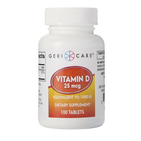 McKesson, Vitamin Supplement Geri-Care  Vitamin D3 1000 IU Strength Tablet 100 per Bottle, 100 Tablets