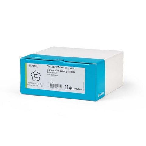 Coloplast, Ostomy Barrier SenSura  Mio Convex Flip Trim To Fit, Standard Wear Green Code 3/8 to 1-3/8 Inch Stom, Box Of 5