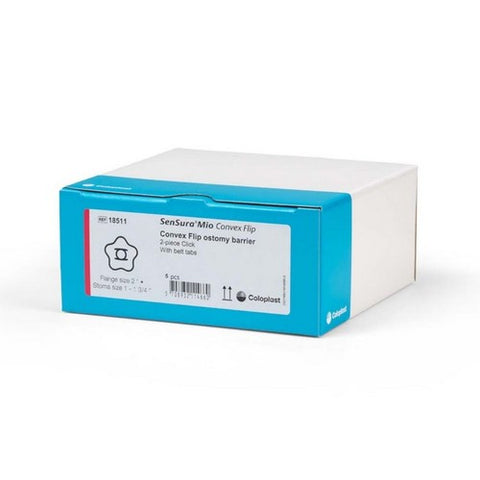 Coloplast, Ostomy Barrier SenSura  Mio Convex Flip Pre-Cut, Standard Wear Red Code 1 Inch Stoma, Box Of 5