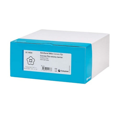 Coloplast, Ostomy Barrier SenSura  Mio Convex Flip Pre-Cut, Standard Wear Blue Code 1-3/4 Inch Stoma, Box Of 5