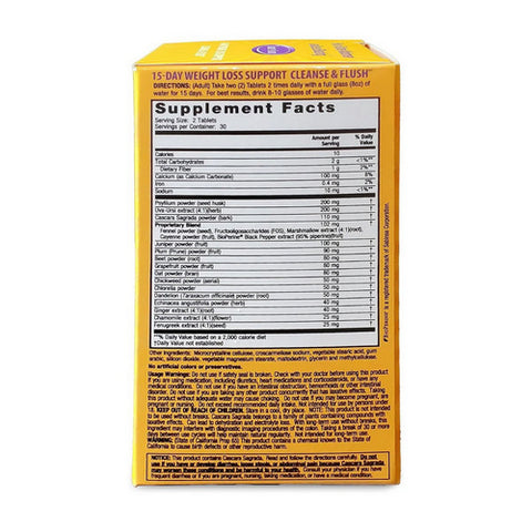 Nature's Secret, 15-Day Weight Loss Support Cleanse And Flush, 60 Tabs