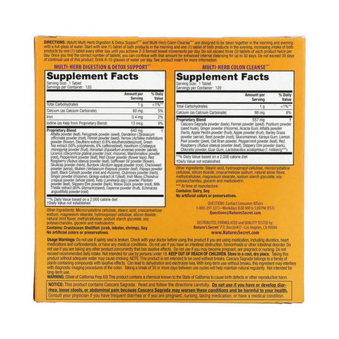 Nature's Secret, Ultimate Cleanse, 120 + 120 Tabs