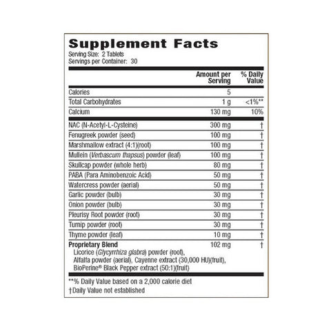 Nature's Secret, Respiratory Support & Defense, 60 Tabs