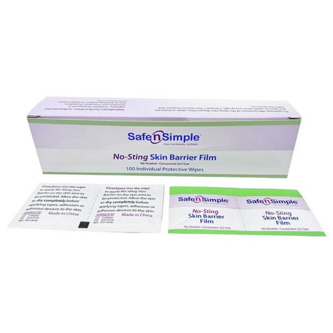 Safe N Simple, Skin Barrier Wipe Safe n Simple Individual Packet 2 X 2 Inch, Box Of 100
