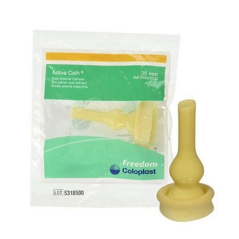Coloplast, Male External Catheter Active Cath  Self-Adhesive Seal Latex Intermediate, Count of 1